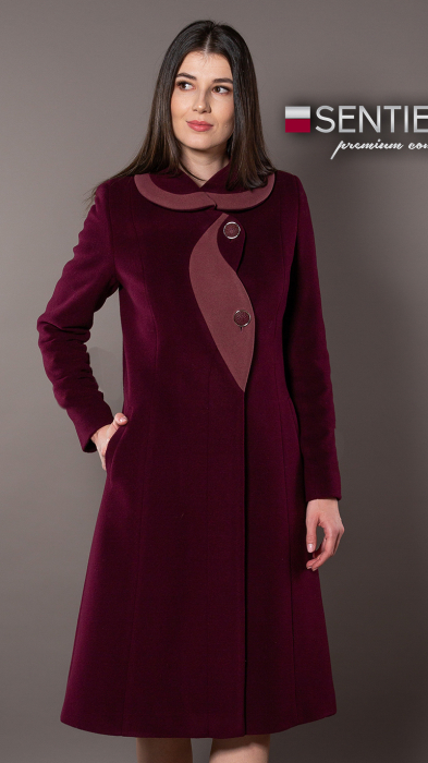Palton de lână Sentierri 842 bordo [1]