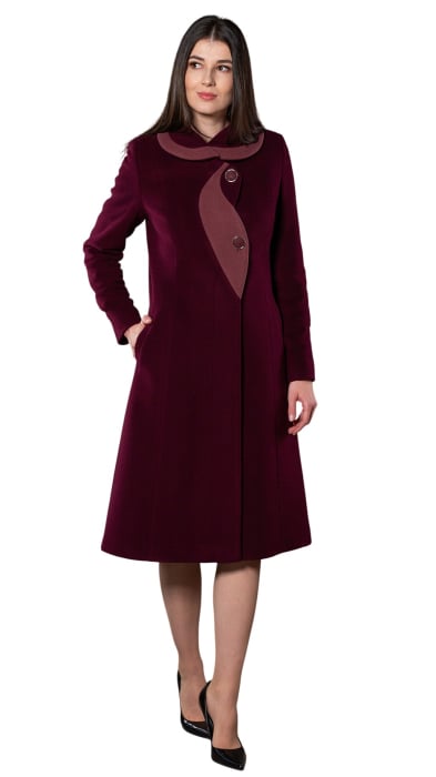 Palton de lână Sentierri 842 bordo [5]