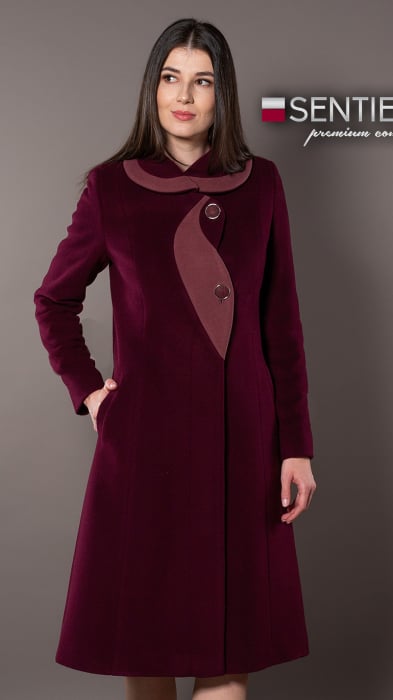 Palton de lână Sentierri 842 bordo [1]