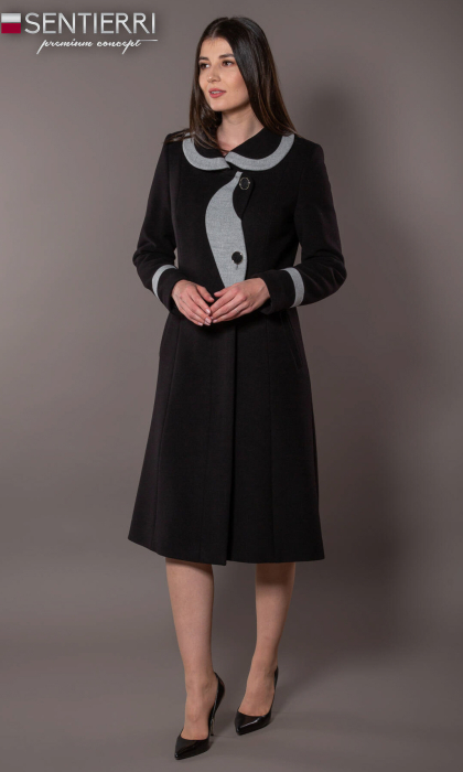 Palton de lână Sentierri 842 negru [3]