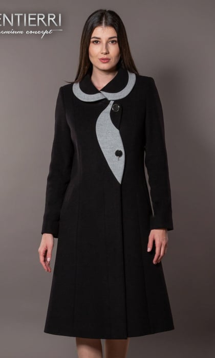 Palton de lână Sentierri 842 negru [1]