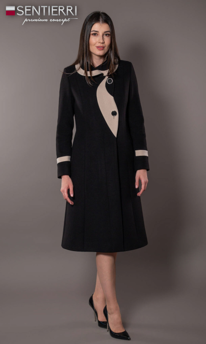 Palton de lână Sentierri 842 negru [4]