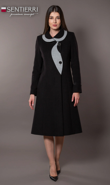 Palton de lână Sentierri 842 negru [2]