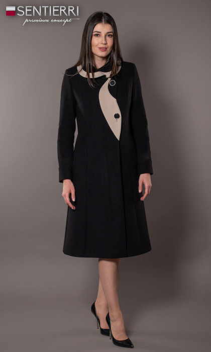 Palton de lână Sentierri 842 negru [4]
