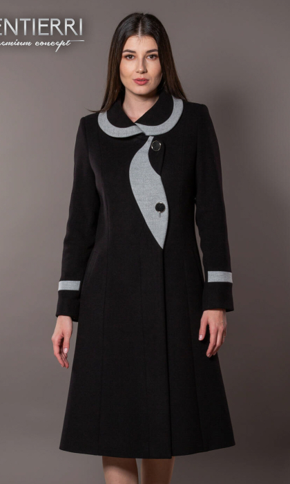 Palton de lână Sentierri 842 negru [1]