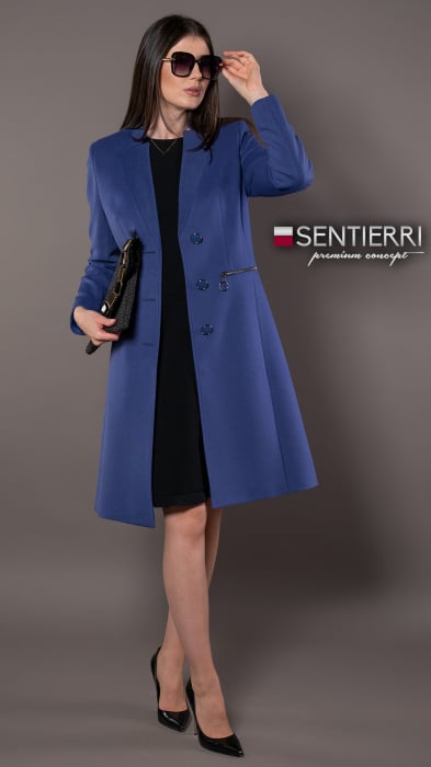 Palton de lână Sentierri 844 albastru-sky [2]