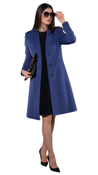 Palton de lână Sentierri 844 albastru-sky [6]