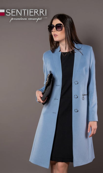 Palton de lână Sentierri 844 bleu [5]