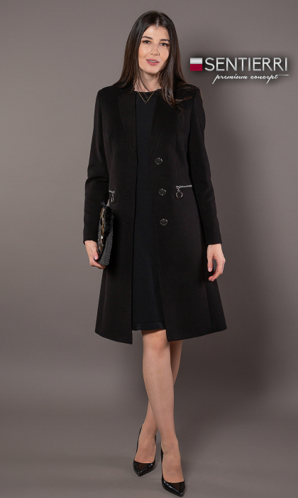 Palton de lână Sentierri 844 negru [2]