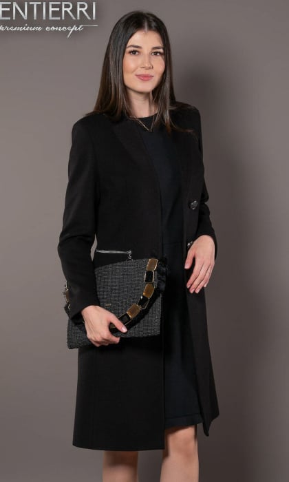 Palton de lână Sentierri 844 negru [4]