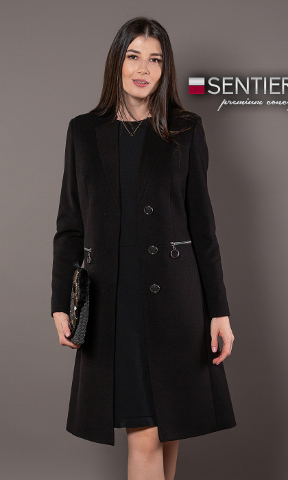 Palton de lână Sentierri 844 negru [1]