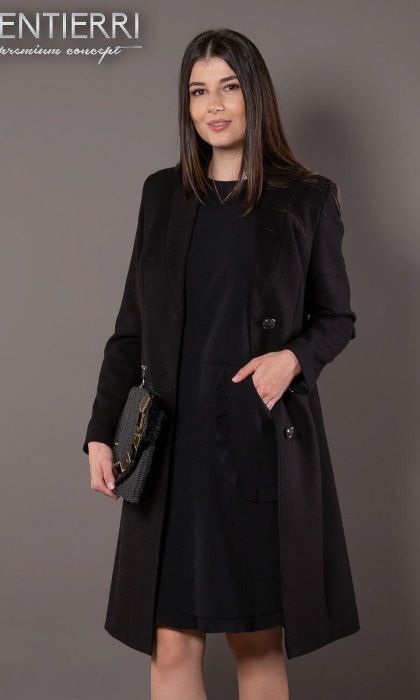 Palton de lână Sentierri 844 negru [5]
