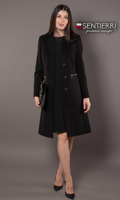Palton de lână Sentierri 844 negru [2]