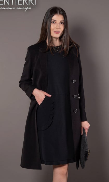 Palton de lână Sentierri 844 negru [6]