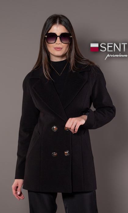 Palton de lână Sentierri 847 negru [1]