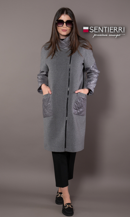 Palton de lână Sentierri 849 gri-antracit [2]