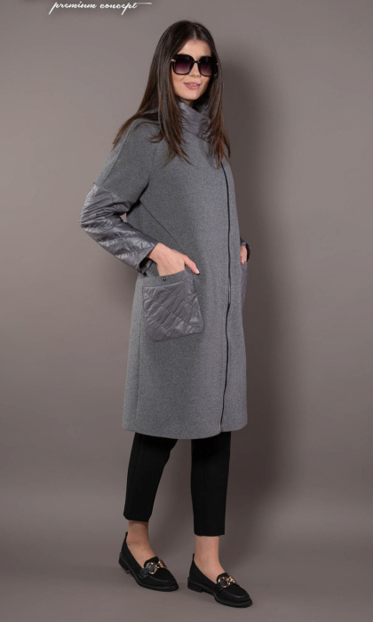 Palton de lână Sentierri 849 gri-antracit [5]