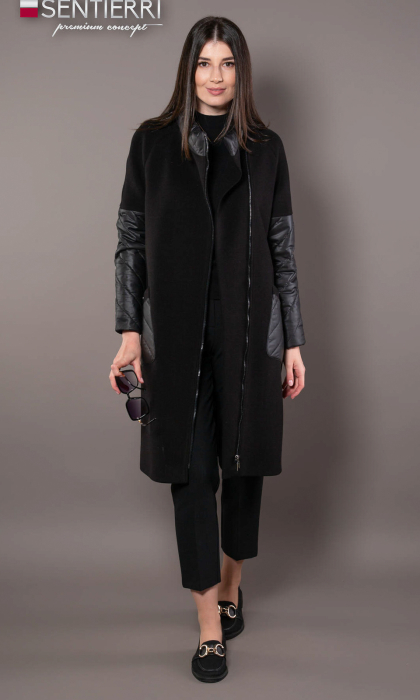 Palton de lână Sentierri 849 negru [2]