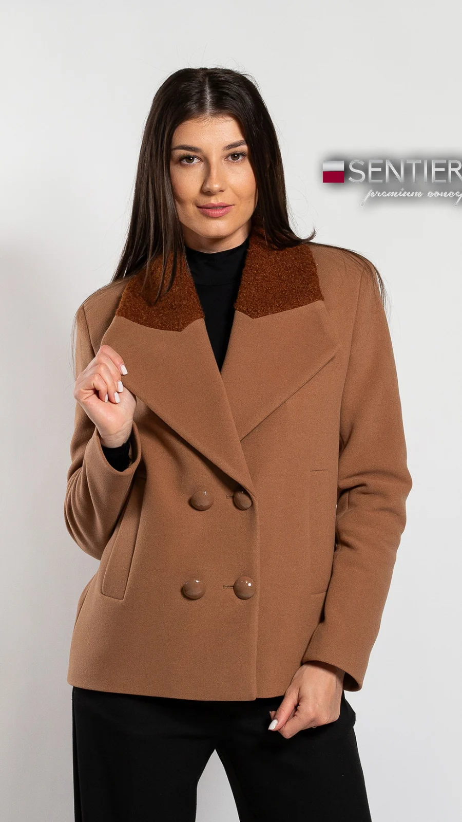 Palton de lână Sentierri 850 maro [2]