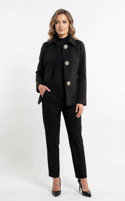 Palton de lână Sentierri 852 negru [2]