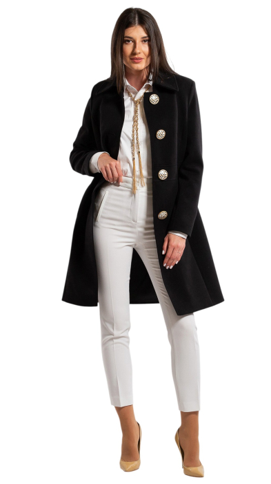 Palton de lână Sentierri 853 negru [5]