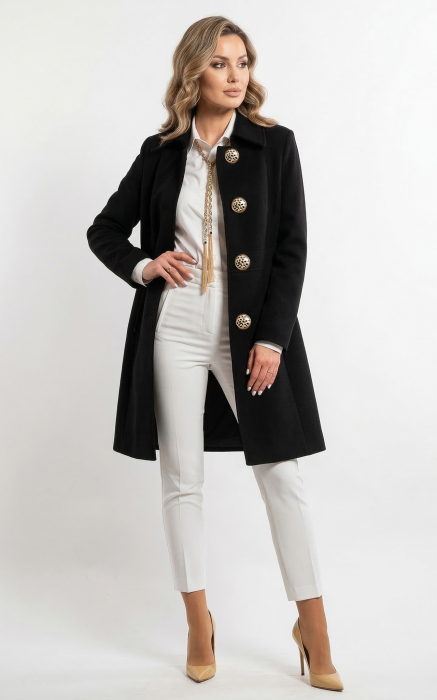 Palton de lână Sentierri 853 negru [6]