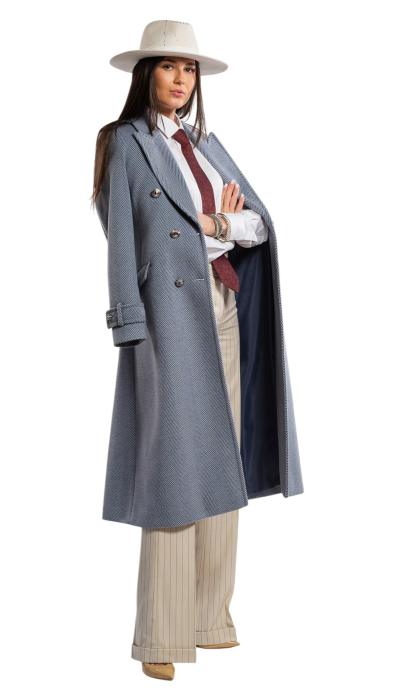 Palton de lână Sentierri 855 albastru-hermes [8]