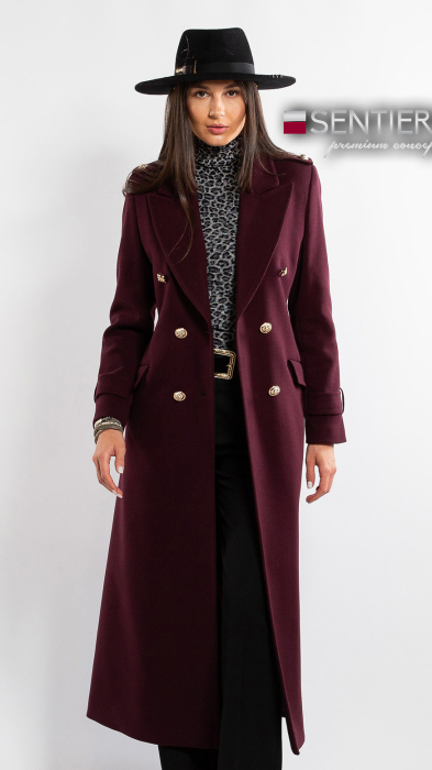 Palton de lână Sentierri 855 bordo [1]