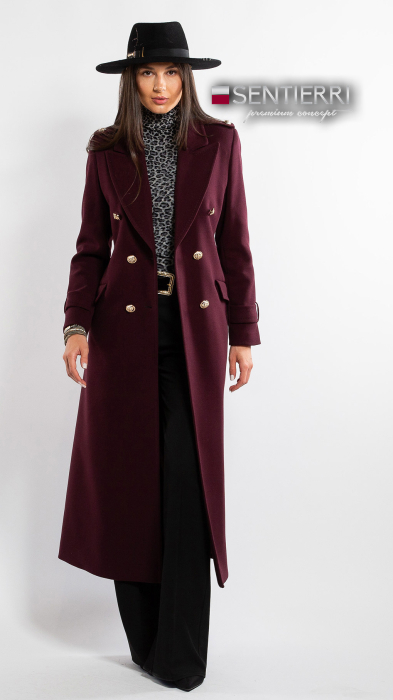 Palton de lână Sentierri 855 bordo [2]