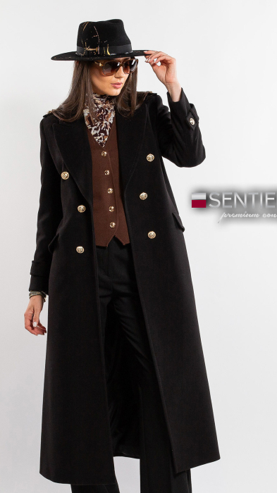 Palton de lână Sentierri 855 negru [1]