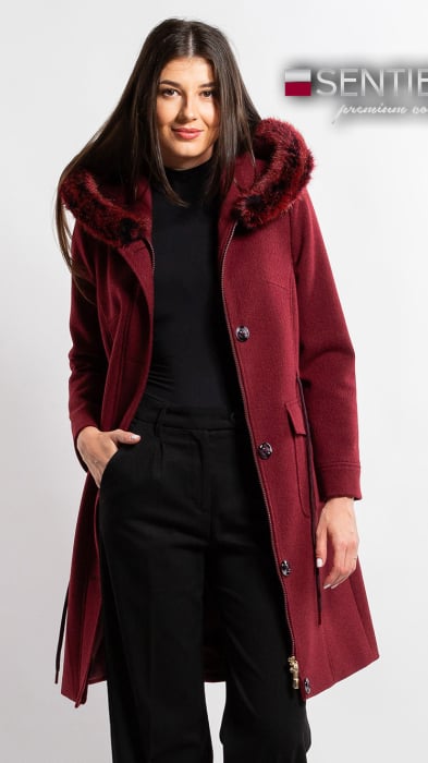 Palton de lână Sentierri 856 bordo [1]