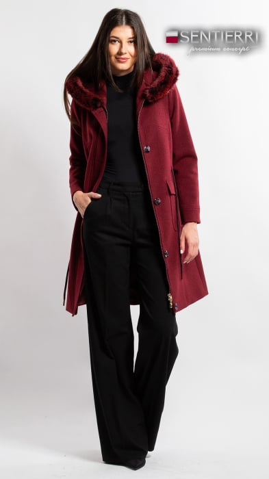 Palton de lână Sentierri 856 bordo [2]