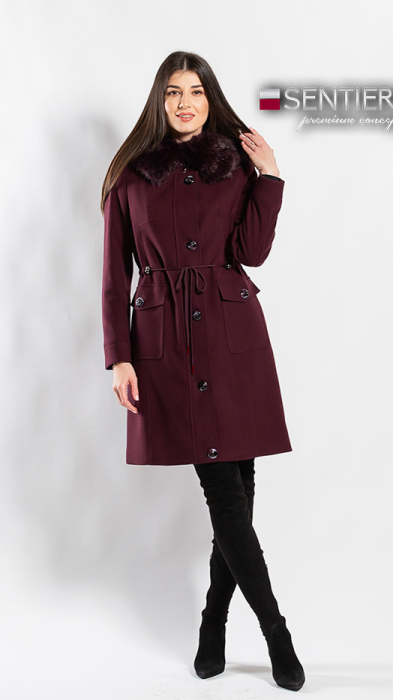 Palton de lână Sentierri 856 bordo [2]