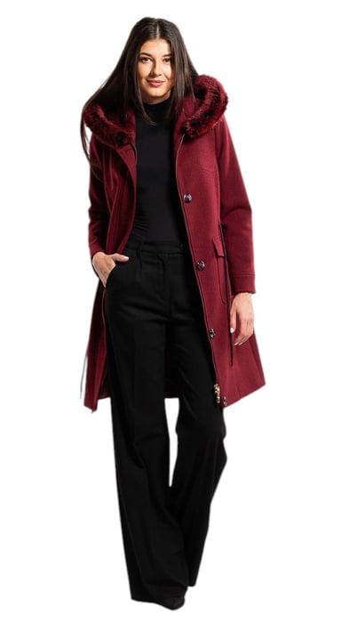 Palton de lână Sentierri 856 bordo [5]