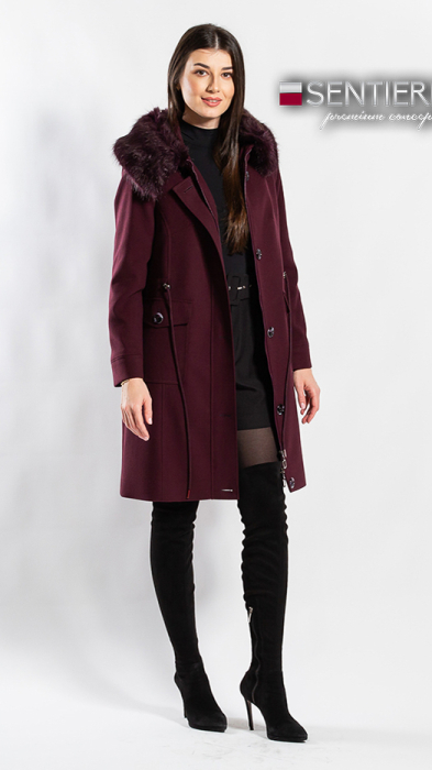 Palton de lână Sentierri 856 bordo [6]