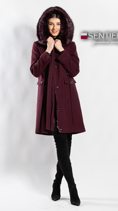 Palton de lână Sentierri 856 bordo [7]