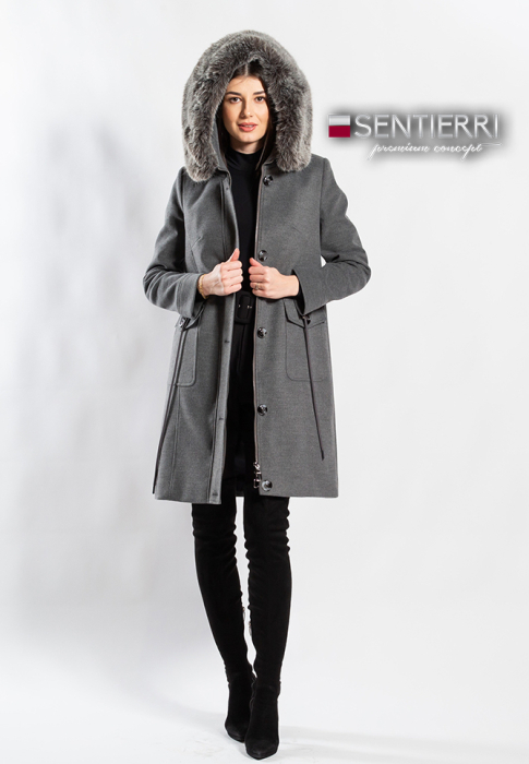Palton de lână Sentierri 856 gri-antracit [2]