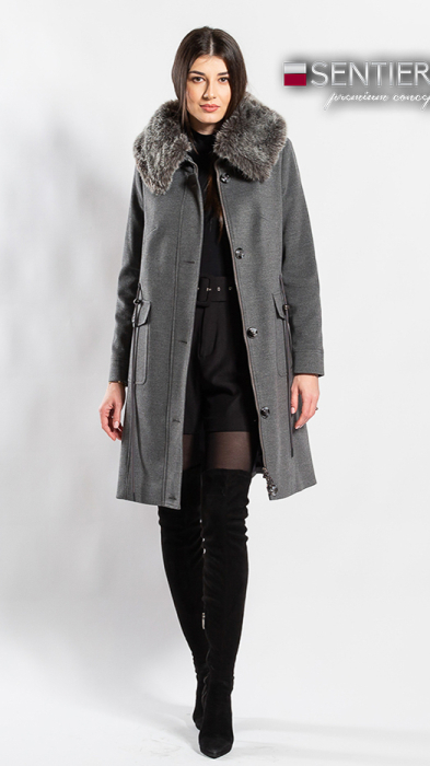 Palton de lână Sentierri 856 gri-antracit [5]