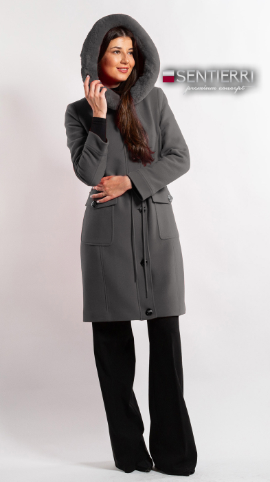 Palton de lână Sentierri 856 gri-antracit [2]