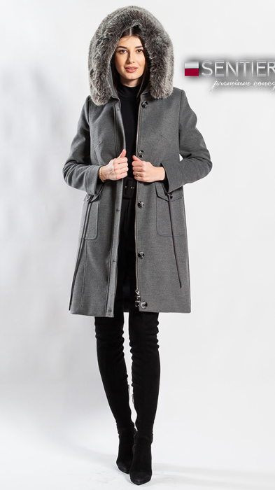 Palton de lână Sentierri 856 gri-antracit [6]