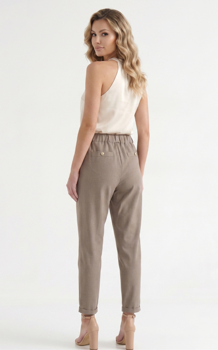 Pantaloni din in Honey cappuccino [4]