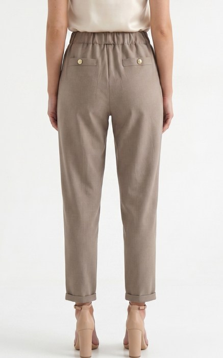 Pantaloni din in Honey cappuccino [3]