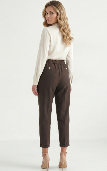 Pantaloni din in Honey maro [5]