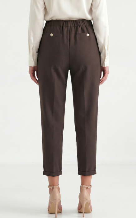 Pantaloni din in Honey maro [4]