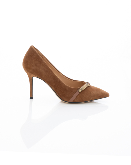 Pantofi Eleganti de piele naturala Epica 3607 - 6.5 cm maro [2]