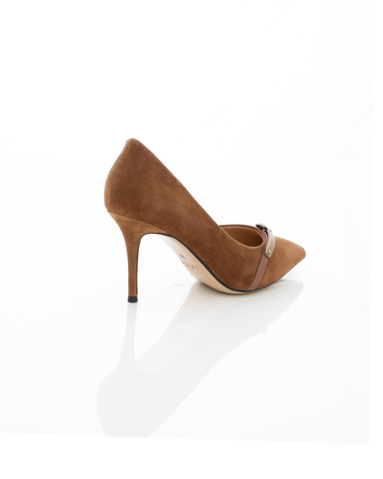 Pantofi Eleganti de piele naturala Epica 3607 - 8 cm  maro [9]