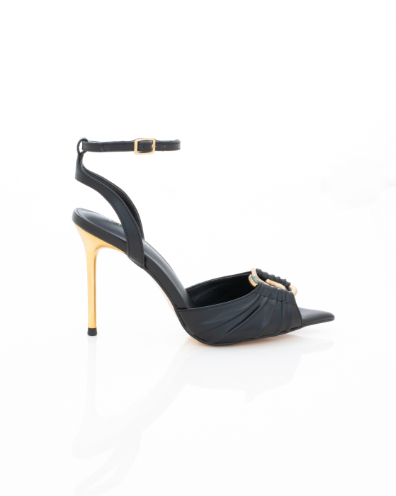 Pantofi Eleganti de piele naturala Epica 3614 - 10.5 cm  negri [2]