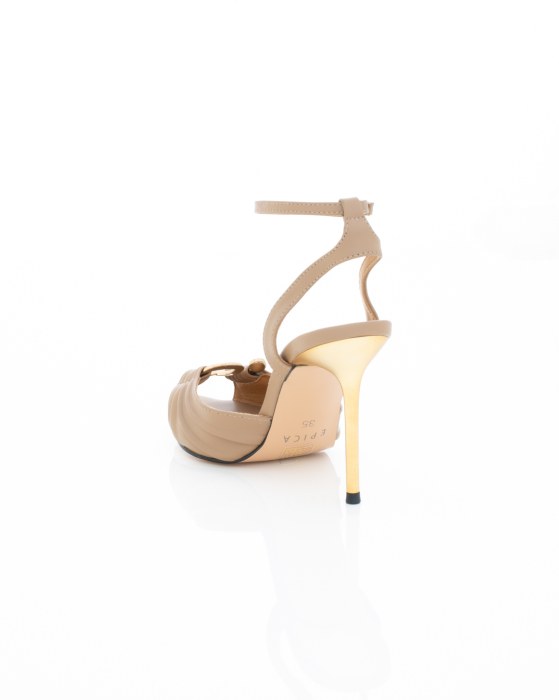 Pantofi Eleganti de piele naturala Epica 3614 - 9 cm bej [7]