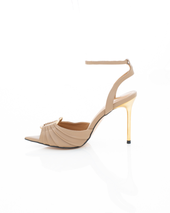 Pantofi Eleganti de piele naturala Epica 3614 - 9 cm bej [6]