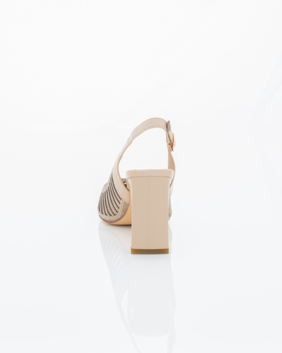 Pantofi Eleganti de piele naturala Epica 3615 - 8 cm bej [9]